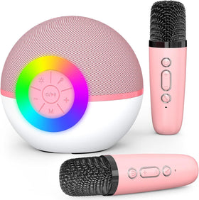 Mini Karaoke Machine and 2x Wireless Microphones